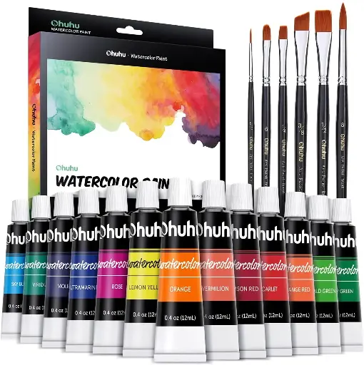 Watercolor Paint Set (24 Colors with Brush)